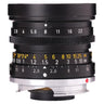 Leica 28mm f2.8 Elmarit barrel showing aperture and distance scales with bare M mount