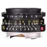 Leica 35mm f2 Summicron-M side view showing aperture and distance scales