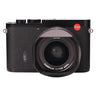 Leica Q2 front view with Summilux 28mm f1.7 lens and hood