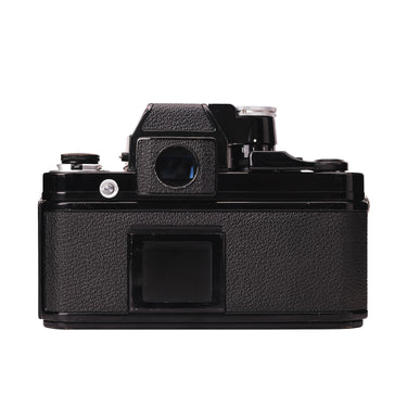 Nikon F2 Photomic black rear view with viewfinder eyepiece and meter dial
