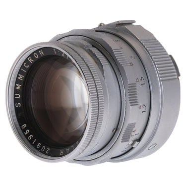 Leica Summicron 50mm f2 DR front angled view showing name ring and serial 2091959
