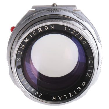 Leica Summicron 50mm f2 DR front element straight-on with Summicron name ring