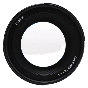 Panasonic Lumix S 85mm f1.8 front glass element and 67mm filter ring