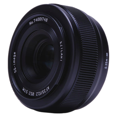SG-image 35mm f2.2 lens front element with 0.35m focus range marking