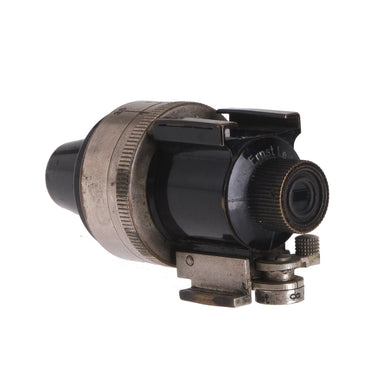Leica VIDOM finder side profile showing focal-length ring and eyepiece adjustment
