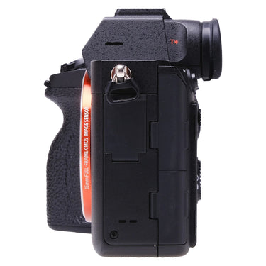 Sony A7R IV right side with battery compartment door