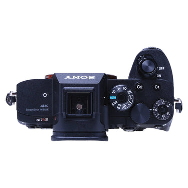 Sony A7R IV top plate with mode dial, hot shoe and control dials