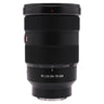 Sony FE 24-70mm f2.8 GM lens upright showing zoom scale and lock switch