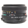 Mamiya 645 80mm f2.8 Sekor C N lens side view with focus and aperture scales