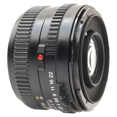 Mamiya 645 80mm f2.8 N lens rear three-quarter view of rear element