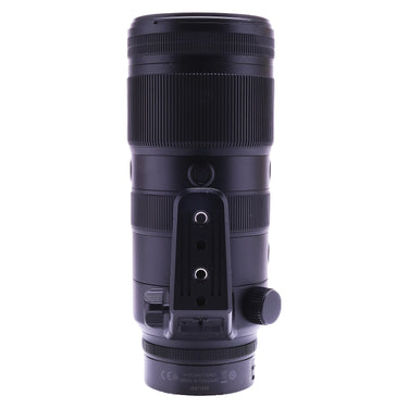 Nikon Z 70-200mm f2.8 VR S underside with tripod collar foot and serial number