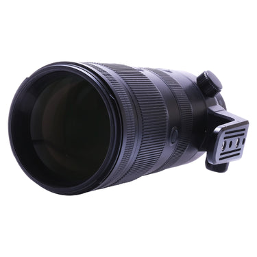 Nikon Z 70-200mm f2.8 VR S angled view of front element with tripod collar