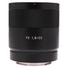 Sony FE 55mm f1.8 ZA Zeiss Sonnar barrel with FE 1.8/55 marking and lens mount at base
