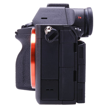 Sony A7 V left side showing card and port doors