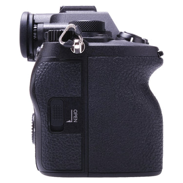 Sony A7 V right side showing grip and battery door