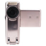 Canon PowerShot TX1 front with lens, flash and swing-out LCD screen open