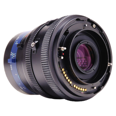 Mamiya 140mm f4.5 Macro lens rear bayonet mount with electrical contacts and rear glass