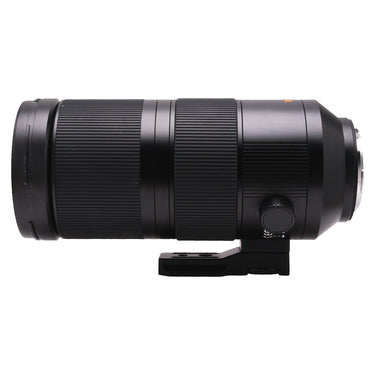 Leica Vario-Elmar-SL 100-400mm side profile with tripod foot and hood