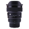 Sigma 14mm f1.4 DG DN Art side view with built-in petal hood and engraved serial number
