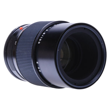 Leica APO-Macro-Elmarit-R 100mm f2.8 front element and E60 filter thread, angled view
