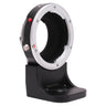Leica R-Adapter M front showing M-mount bayonet with red index dot, on display stand