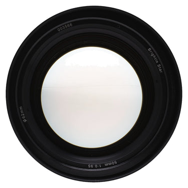 Brightin Star 50mm f0.95 front element and 62mm filter ring with serial number 003566