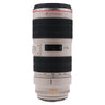 Canon EF 70-200mm f2.8 L IS II USM standing upright, front barrel and focus distance window