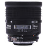 Nikon AF Nikkor 28mm f1.4 D lens side view showing focus ring and distance scale
