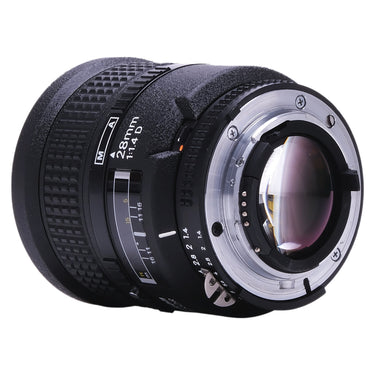 Nikon 28mm f1.4 D rear view showing F mount and rear element