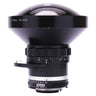 Nikon 8mm f2.8 Fisheye-Nikkor side view showing serial number and distance scale