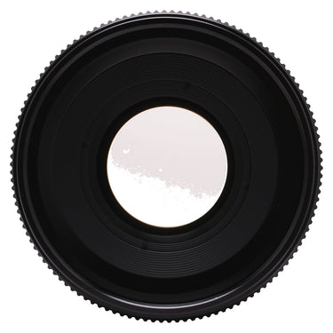 Fujifilm GF 120mm F4 Macro front glass element viewed head-on