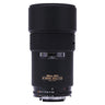 Nikon 180mm f2.8 ED AF Nikkor front view with built-in hood extended
