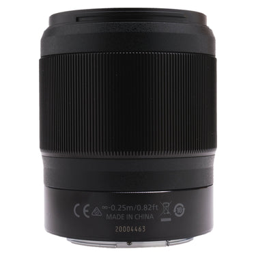 Nikon Z 35mm f1.8 S side view with serial number and Made in China engraving