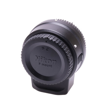 Nikon FTZ adapter F-mount side with Nikon F mount cap attached