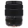 Fujifilm GF 32-64mm F4 R LM WR lens standing upright, front barrel with focal length and aperture markings