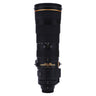 Nikon 180-400mm f4E TC1.4 FL lens standing vertical, side view with name plate and serial