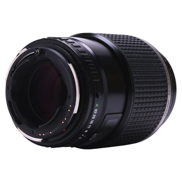 Pentax FA 645 120mm f4 Macro angled view showing rear mount and aperture ring