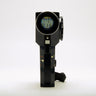 Pentax Spotmeter V front view showing metering cell, B button, and attached strap