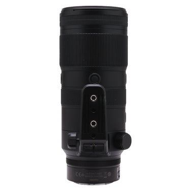 Nikon Z 70-200mm f2.8 VR S underside showing tripod collar foot and serial number
