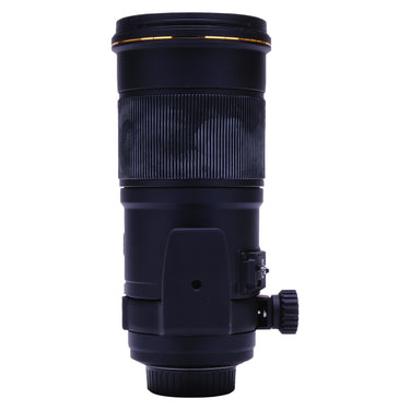 Sigma 180mm f2.8 standing view showing tripod collar and body