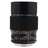 Leica APO-Macro-Elmarit-R 100mm f2.8 standing front view with lens hood and distance scale