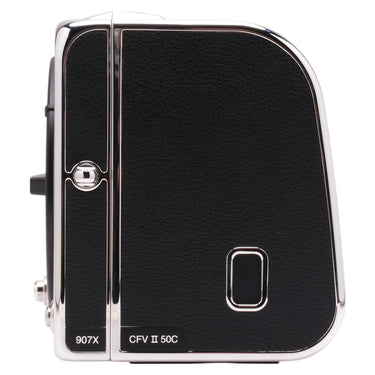 Hasselblad 907X CFV II 50C side profile with 907X and CFV II 50C badges