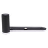 Leica Handgrip M8 silver, side view with black grip upright and chrome base plate