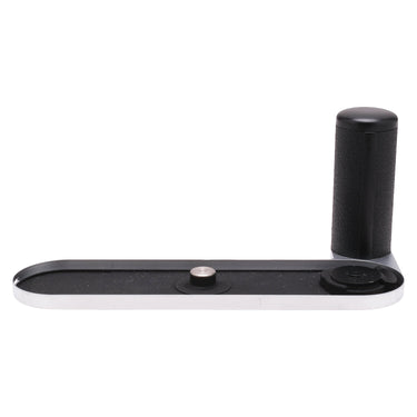 Leica Handgrip M8 silver, opposite side view showing base plate, locking screw and mount