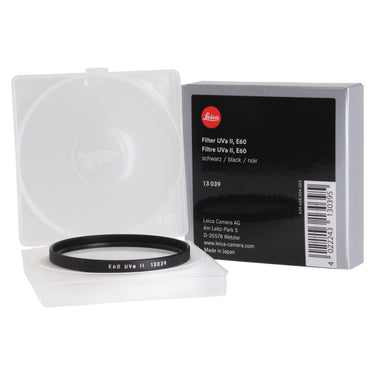 Leica E60 UVa II filter with original box and plastic protective case