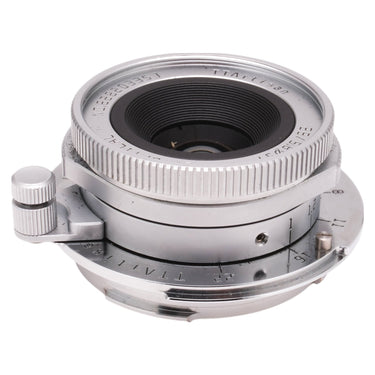 TTArtisan 28mm f5.6 angled view showing focus lever and barrel engraving
