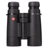 Leica Ultravid 10x42 HD binoculars front view with objective caps fitted