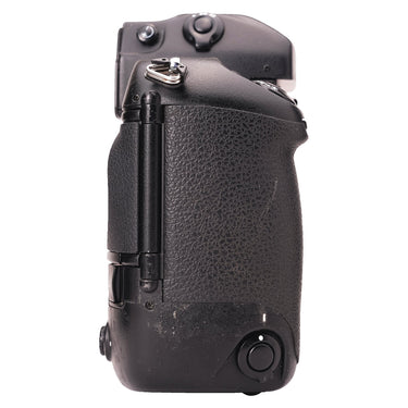 Nikon F5 left side showing grip and hinge