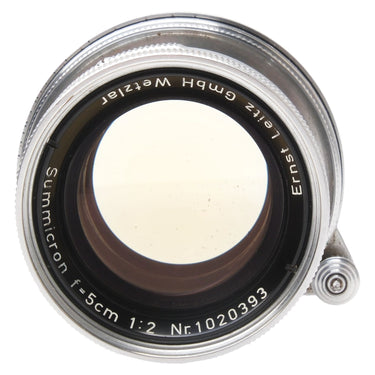 Leica 5cm f2 Summicron front element and engraving Ernst Leitz GmbH Wetzlar with serial 1020393