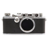 Leica III silver front view with open screw lens mount and rangefinder windows